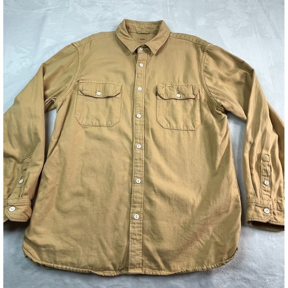 Levi's Other - LEVI'S Mens M Shirt Button Front Cotton Hemp Soft Yellow Long Sleeve Pockets